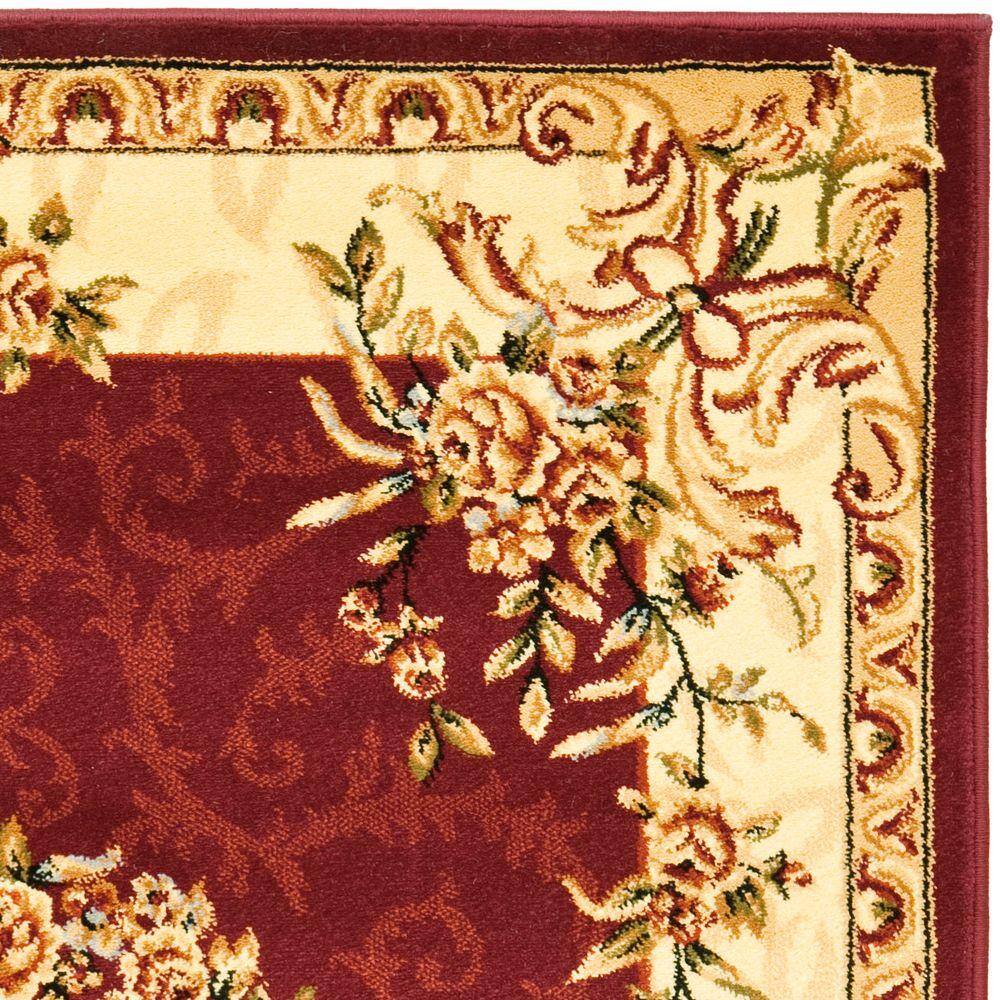 Red and Ivory Floral Synthetic Tufted Area Rug 12' x 15'
