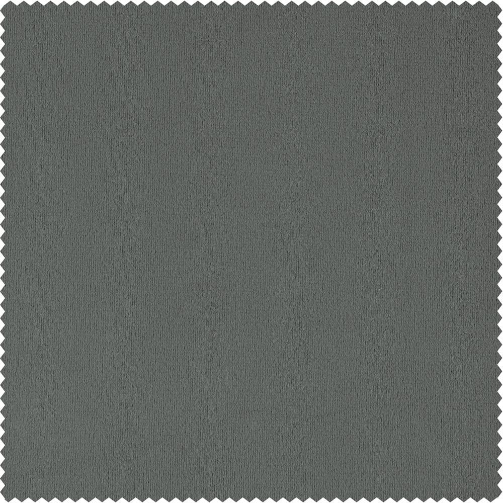Silver Grey Velvet Thermal Blackout Curtains 96 Inch Long