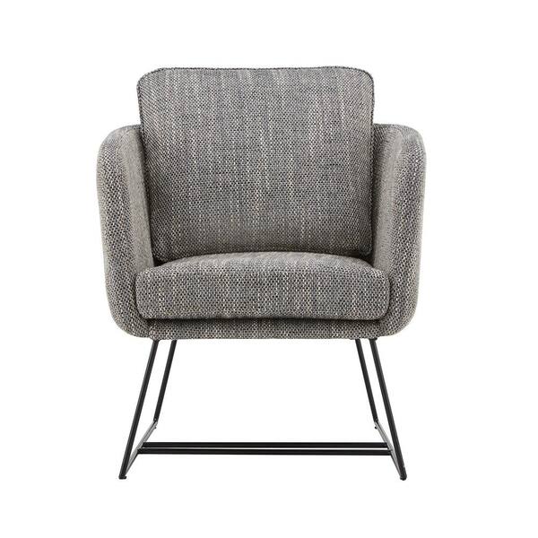 HomeSullivan Gray Fabric Black Metal Accent Chair 40E563C GF The