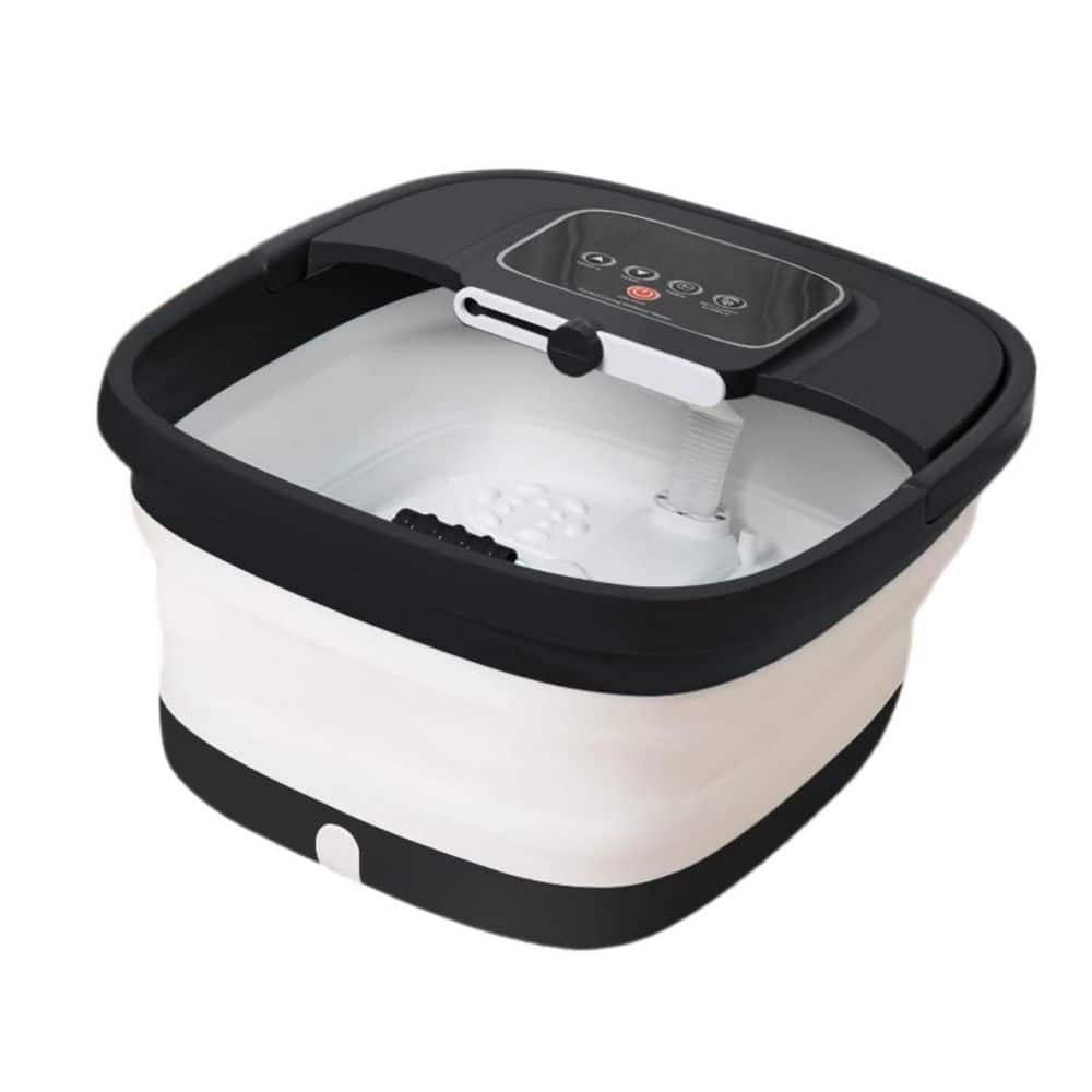 Collapsible Foot Bath Spa in Black with Heat Bubble Red Light Foot Bath Massager with 8 Shiatsu Massage Rollers for Home price history on PriceWatchPro