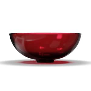 15 in. W x 15 in. D x 6 in. H Wine Red Solid Surface Round Vessel Sink