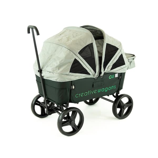 2.9 cu.ft. Metal Folding Garden Cart Wagon Buggy in Black