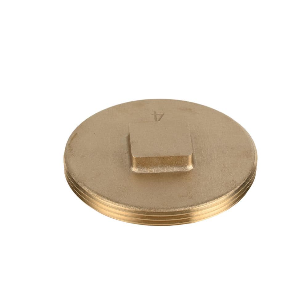 Everbilt 4 in. Brass Raised Head Cleanout Plug 3-3/8 in. O. D. for DWV ...