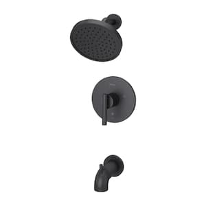 Contempra 1-Handle Tub and Shower Faucet Trim Kit in Matte Black (Valve Not Included)