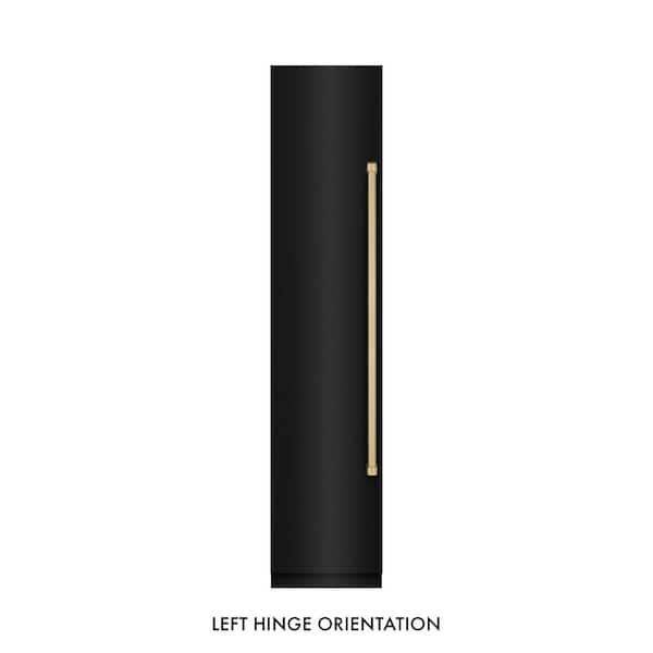 18 in. 8.6 cu. ft. Black Stainless Left Hinge Upright Column Freezer in Graphite Gray and Champagne Bronze Accents
