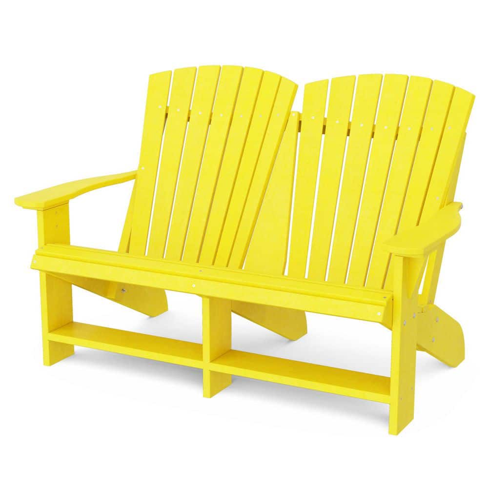 Heritage Lemon Yellow HDPE Plastic Outdoor Double Adirondack price history on PriceWatchPro