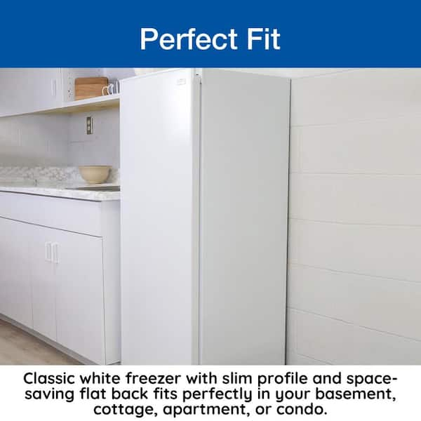  Koolatron Compact Upright Freezer, 5.3 cu ft (150L), White,  Manual Defrost Design, Space-Saving Flat Back, Reversible Door, for Home,  Apartment, Condo, Cottage : Appliances