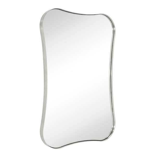 TEHOME Toini 20 in. W x 30 in. H Novelty/Specialty Soap Shaped Metal Framed Wall Mount Bathroom Vanity Mirror in Brushed Nickel