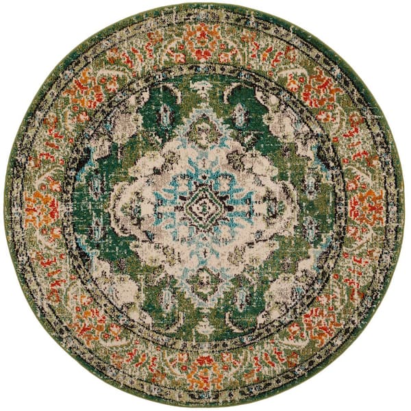 HRI Supreme Mamlouk JM-10 Green/Blue Closeout Area Rug