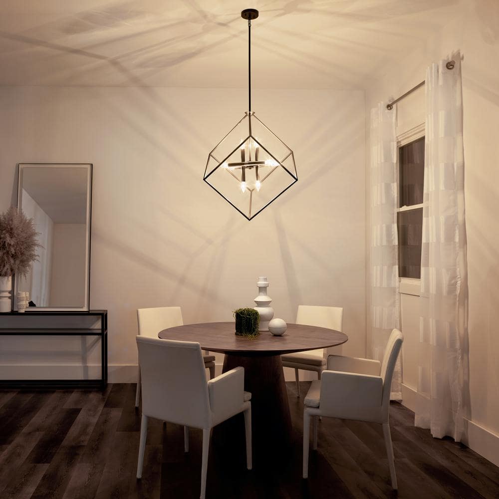 Transitional Black Bronze 25.5" Island Pendant with Mixed Metal Finishes