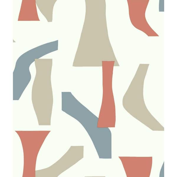York Wallcoverings Modernist Coral/Blue Paper Peelable Roll (Covers 34.17 sq. ft.)