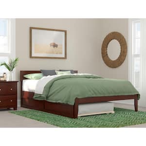 Boston Walnut Queen Bed with Twin Extra Long Trundle