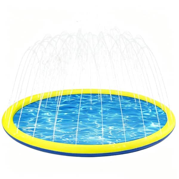 127 in. x 1 in. Round Above Ground Pool,Non-Slip Splash Pad for Kids and Dog