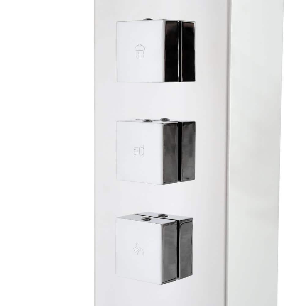 Polished Chrome Stainless Steel 59" Shower Panel with Jets and Handheld Wand