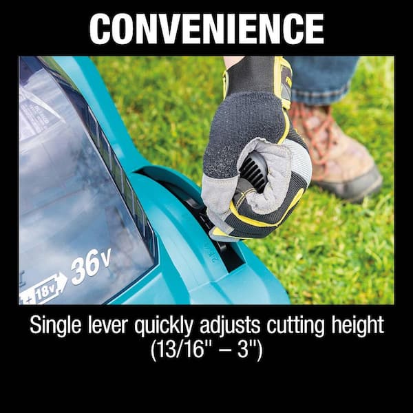 Makita 18V X2 (36V) LXT 17 in. Walk Behind Residential Lawn Mower Kit (5.0Ah) with LXT Blower and LXT 13 in. String Trimmer