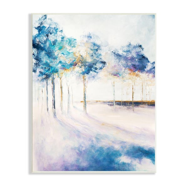 Stupell Industries Abstract Blue Tree Shadows in Forest Landscape by Dina D'Argo Unframed Print Nature Wall Art 10 in. x 15 in.