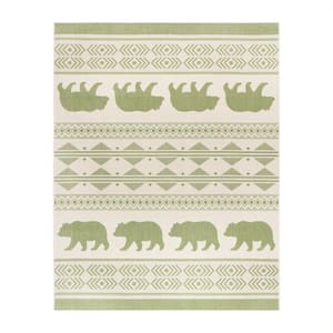 Paseo Orin Sand and Palm 9 ft. x 13 ft. Bear Animal Print Indoor/Outdoor Area Rug