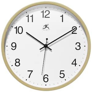10 in. Wall Clock with Plastic Oak-Look Frame