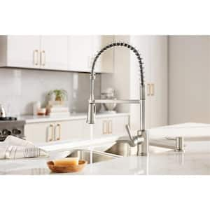 Indi Single-Handle Pre-Rinse Spring Pulldown Sprayer Kitchen Faucet with Power Clean in Spot Resist Stainless