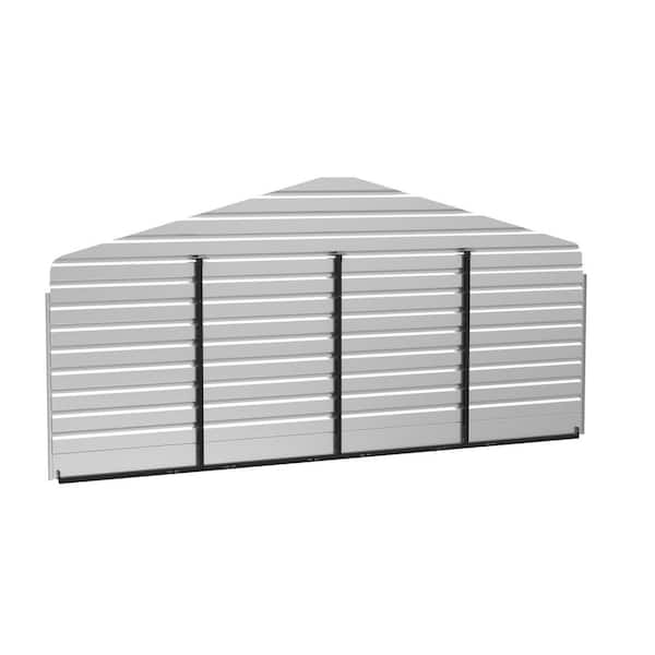 20 ft. W x 7 ft. H x 0.88 in. D Charcoal Galvanized Steel Rear Wall Carport Enclosure