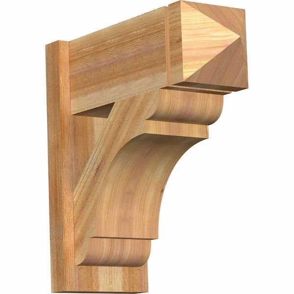 Ekena Millwork 8 in. x 20 in. x 20 in. Western Red Cedar Olympic Arts and Crafts Rough Sawn Outlooker