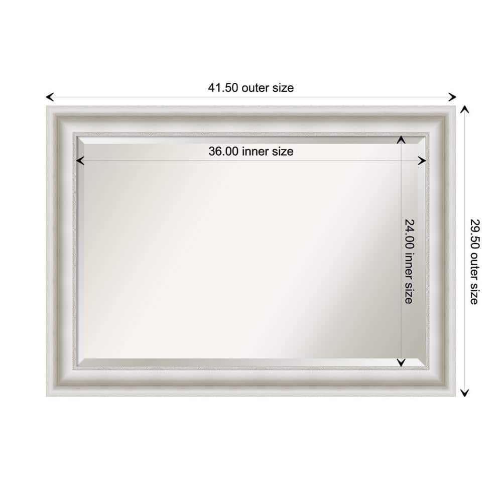 Large White Polystyrene Framed Rectangular Vanity Mirror