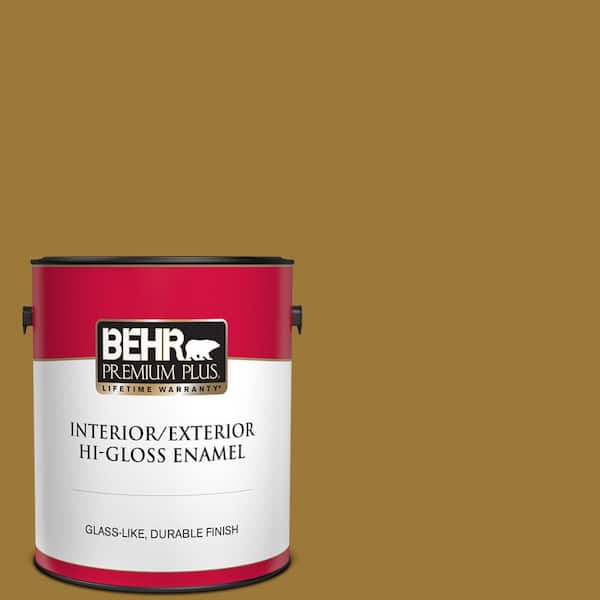 BEHR PREMIUM PLUS 1 gal. #M300-7 Persian Gold Hi-Gloss Enamel Interior/Exterior Paint