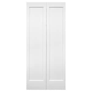 30 in. x 80 in. 1 Panel Shaker Solid Core Primed Wood Bifold Door
