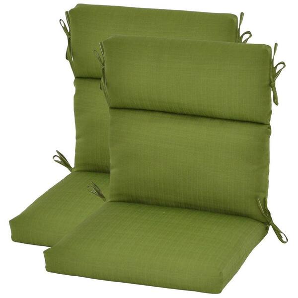 Plantation Patterns Pesto Green Textured High Back Outdoor Chair Cushion (2-Pack)-DISCONTINUED