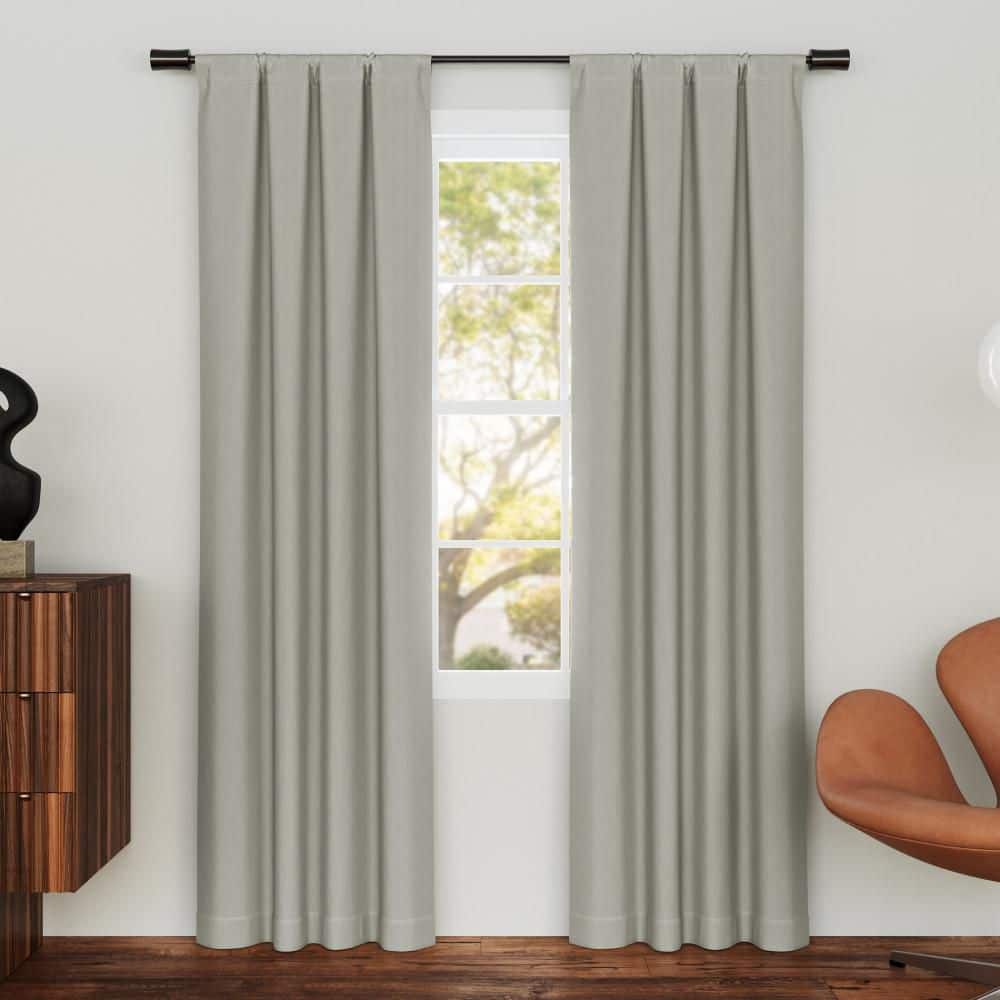 Prescott Herringbone Magnetic Closure Pearl Polyester 37 in. W x 84 in. L Rod Pocket 100% Blackout Curtain (Set of 2) price history on PriceWatchPro