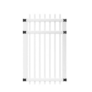 3-1/2 ft. W x 6 ft. H White Vinyl Manchester Spaced Picket Fence Gate