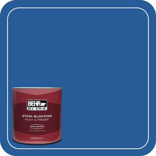 BEHR ULTRA 1 qt. #P510-7 Beacon Blue Extra Durable Flat Interior Paint & Primer