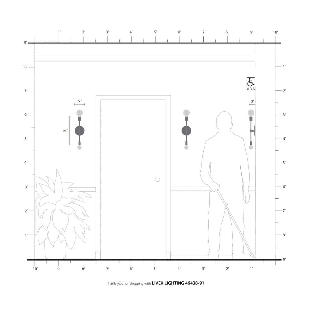 Blairwood Brushed Nickel 2-Light ADA Compliant Wall Sconce
