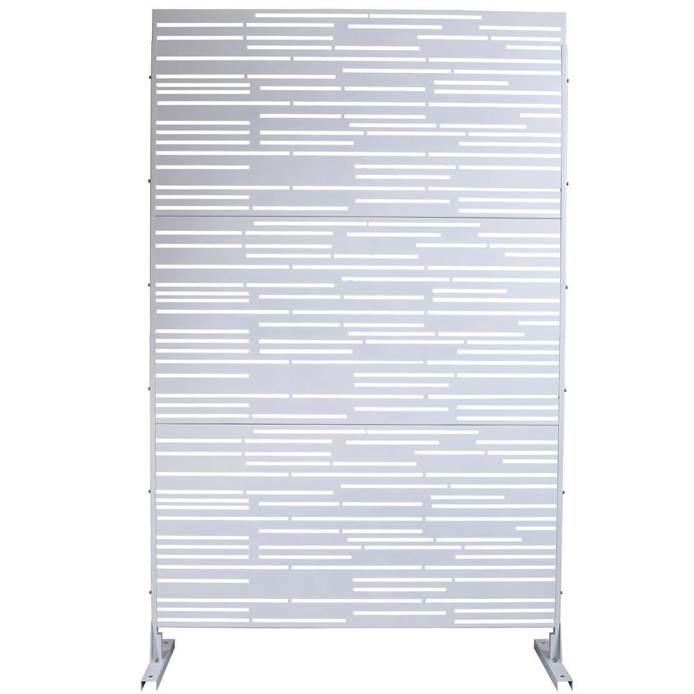 48 in. W x 76 in. H White Steel Freestanding Privacy Fence Screen for Garden Fence price history on PriceWatchPro