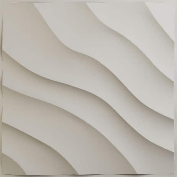 Ekena Millwork 19-5/8-in W x 19-5/8-in H Modern Wave EnduraWall Decorative 3D Wall Panel Satin Blossom White