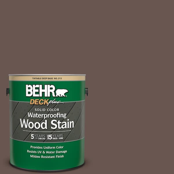 BEHR DECKplus 1 gal. #N180-7 Oiled Teak Solid Color Waterproofing Exterior Wood Stain