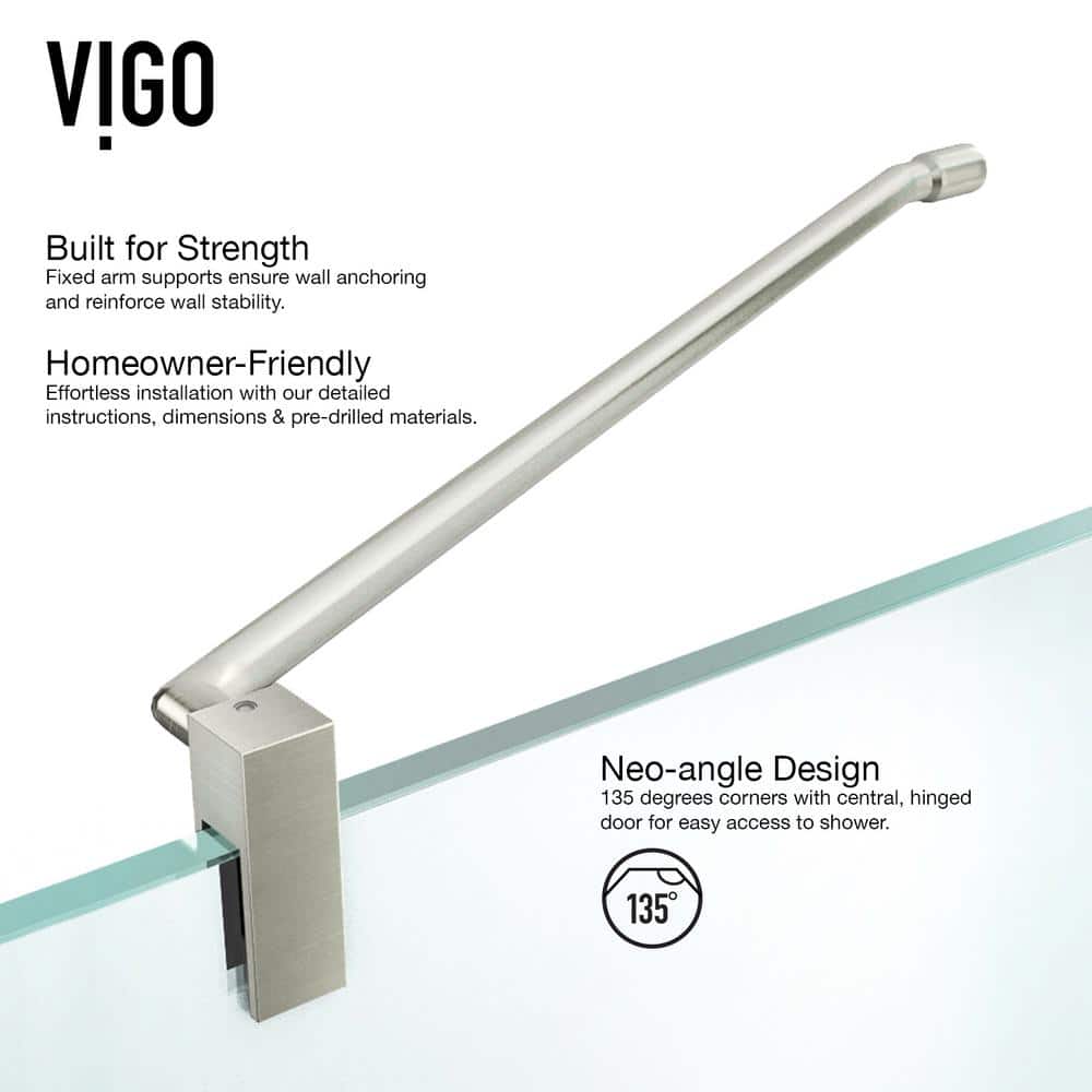 Piedmont 40'' Brushed Nickel Frameless Neo-Angle Shower Enclosure