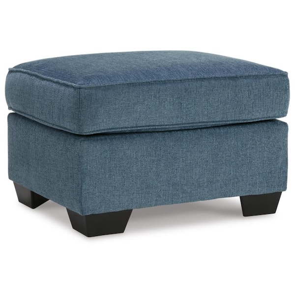 Signature DESIGN BY ASHLEY Cashton Blue Polyester Rectangle Accent Medium Ottoman