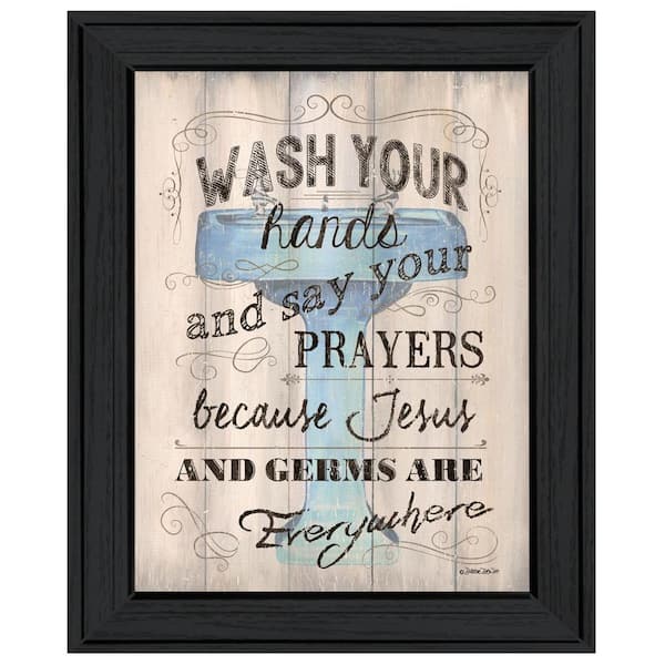 HomeRoots Charlie Bathroom Humor 1-Piece Framed Wall Art 19 in. x 15 in.