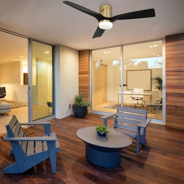 Palencia 52 in. Dimmable LED Indoor Gold Smart Ceiling Fan with Light and Remote, Works with Alexa and Google Home