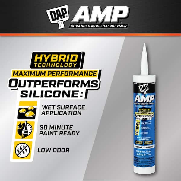 AMP Advanced Modified 9 oz. White Polymer All Weather Window, Door and Siding Sealant (12-Pack)