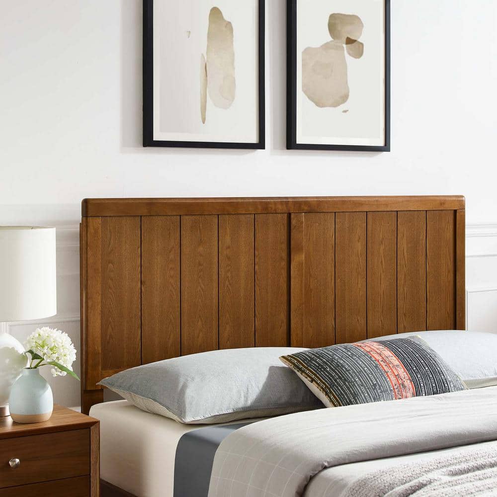 Robbie Queen Walnut Wood Panel Headboard