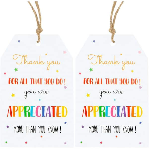 Unbranded Colorful Star Thank You Gift Tags with String for Teacher Appreciation, Employee Volunteer Gifts, 100Pcs Pack