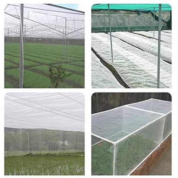 6.5 ft. x 100 ft. White Insect Barrier Screen and Garden Netting Protect Plants Fruits Against Bugs Birds Squirrels