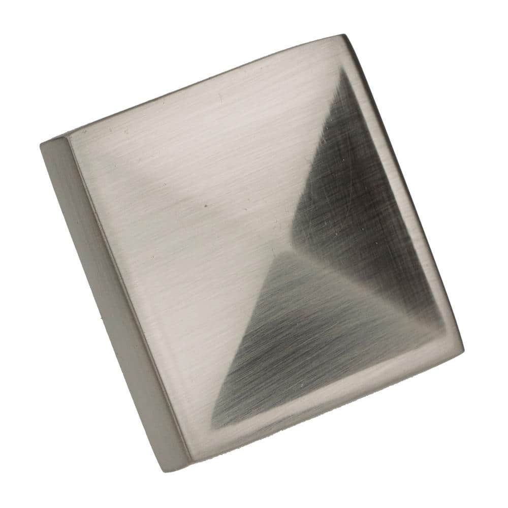 Brushed Nickel Square Cabinet Knob with Mounting Hardware