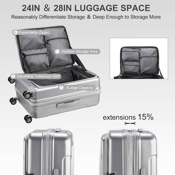 Karl home Front Compartment 1-Piece Gray 20 in. ABS+PC