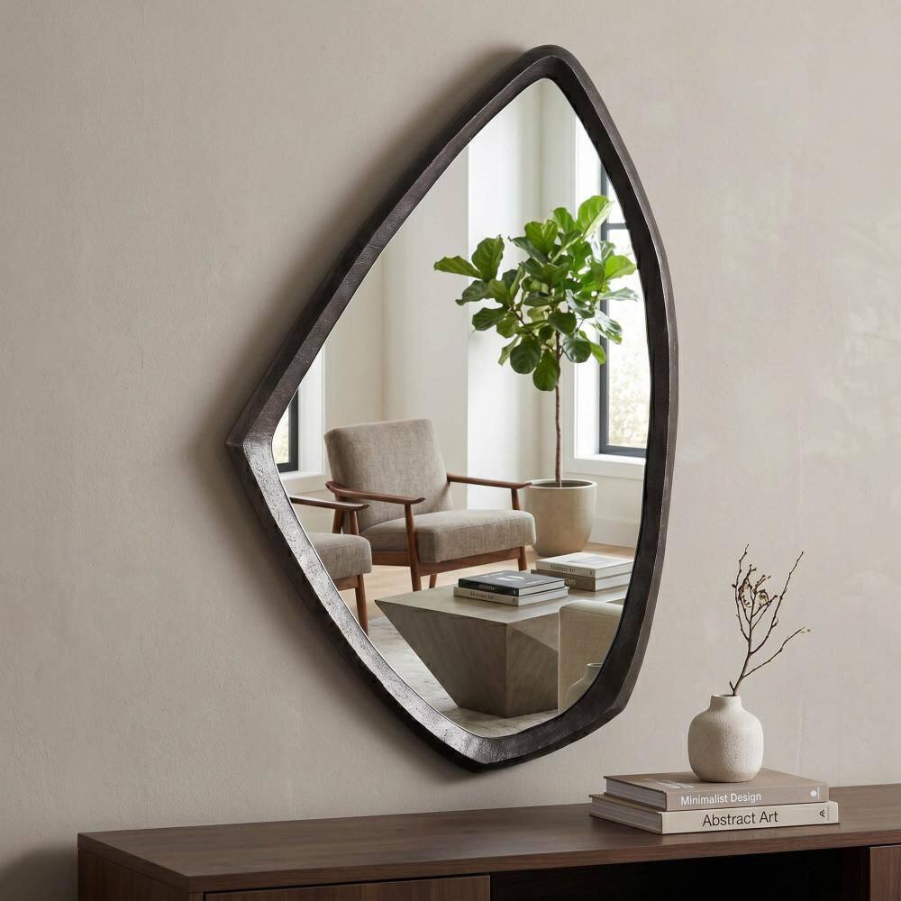 Bronze 21.25 in. W x 34.5 in. H Abstract Rectangular Metal Framed Wide Hanging Wall Mirror price history on PriceWatchPro