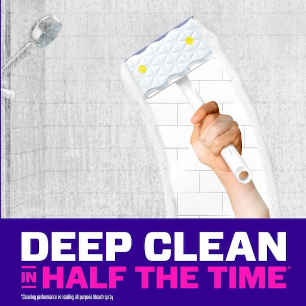 Magic Eraser Shower and Tub Foaming With Dawn 2.2 in. Scrubber Starter Kit(1-Scrubber, 2-Scrubbing Pad Cleaning Sponge)