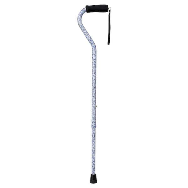 DMI Lightweight Adjustable Foot Cane with Offset Handle in Tiny Flowers