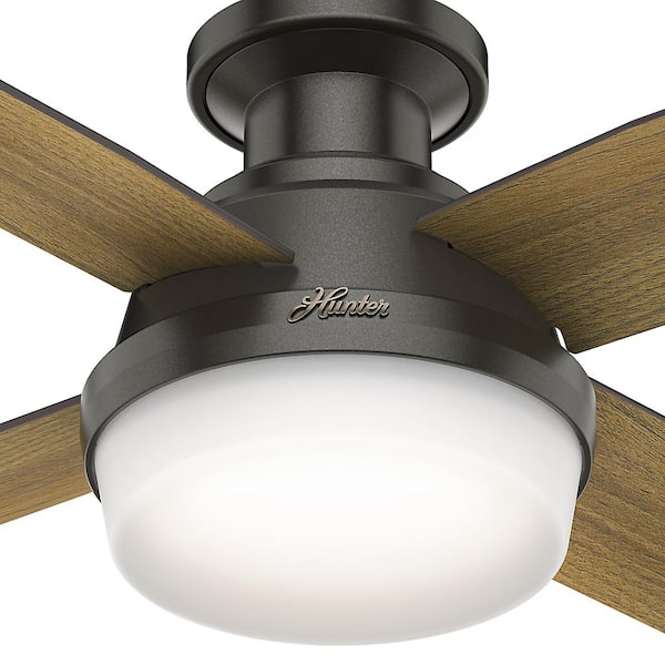 Hunter Dempsey 44 In Low Profile Led Indoor Noble Bronze Ceiling Fan With Universal Remote 59445 The Home Depot Hunter Dempsey 44 In Low Profile Led, Hunter Indoor Ceiling Fan With Light And Remote Control Dempsey 44 Inch